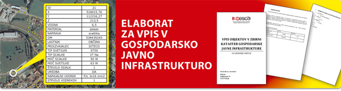 Elaborat za vpis infrastrukture javne razsvetljave v GJI